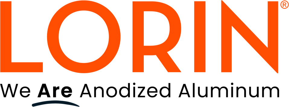 Lorin Anodized Aluminum The image shows the Lorin company logo with LORIN in large orange letters and We Are Anodized Aluminum in black, with Are in bold, below the main text, highlighting their expertise in Commercial Sheet Metal solutions.